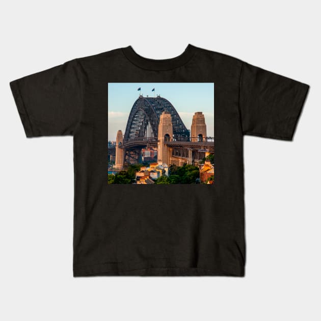 Sydney Harbour Bridge, Sydney, NSW, Australia Kids T-Shirt by Upbeat Traveler